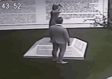 脚踹台湾慰安妇铜像日本人辩称脚麻这么不要脸